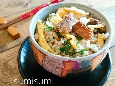 朝10分で！サンマの蒲焼き缶の混ぜご飯